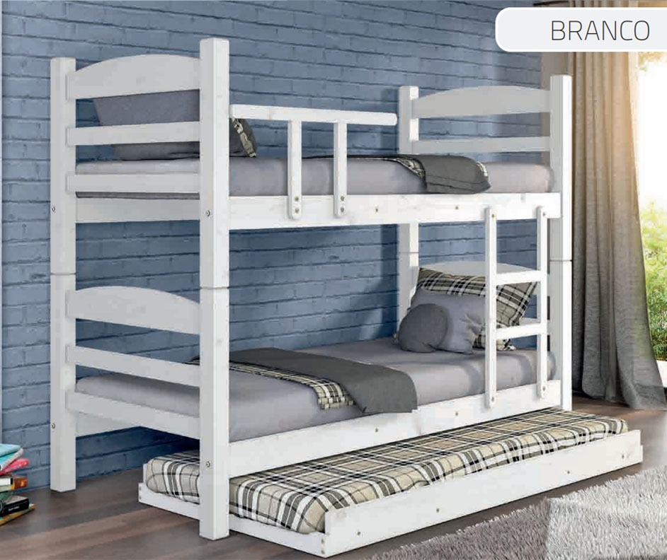 Beliche Reta com Cama Auxiliar - Branco